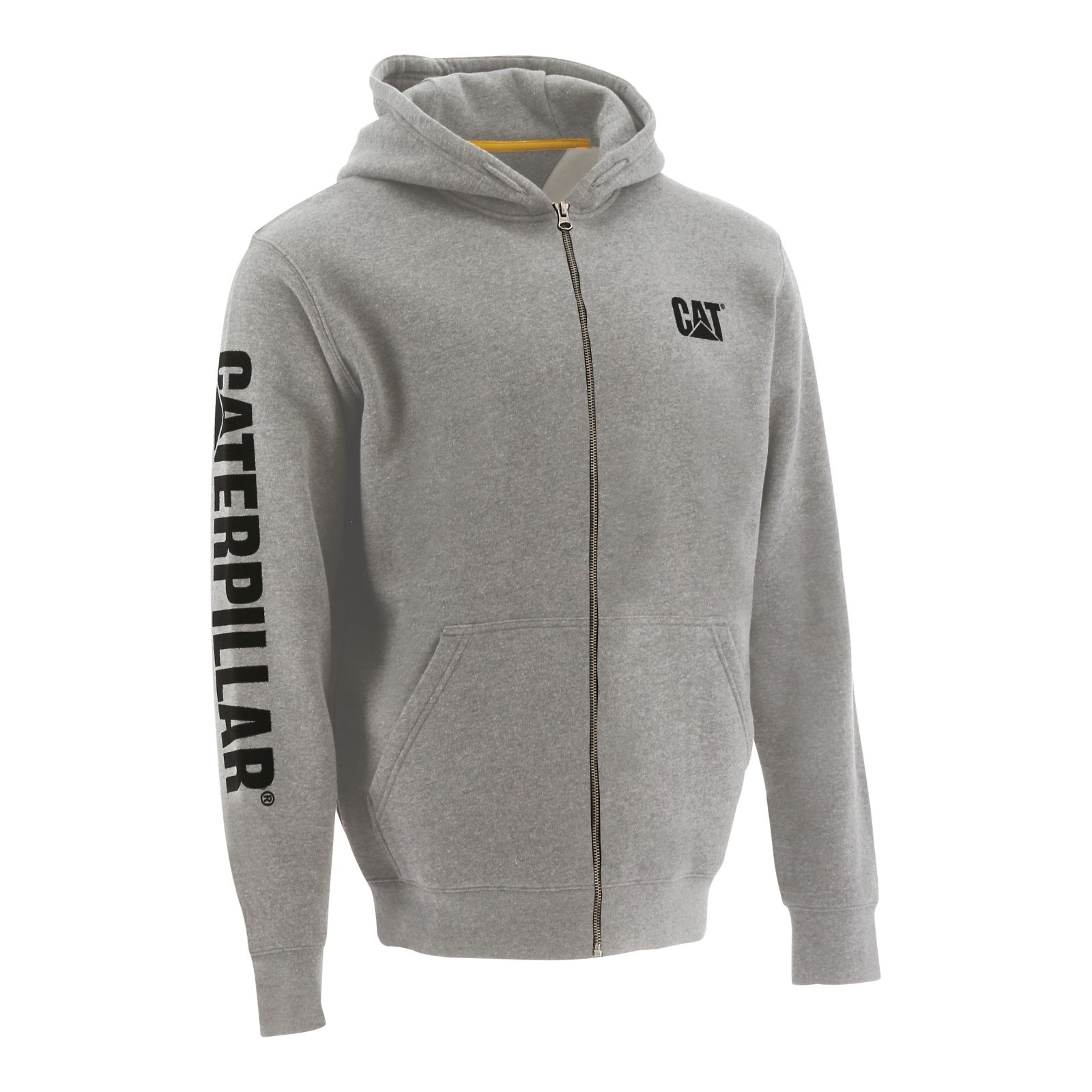 Caterpillar Clothing South Africa - Cat Men's Full Zip Hooded Sweatshirts Light Grey FM2597463